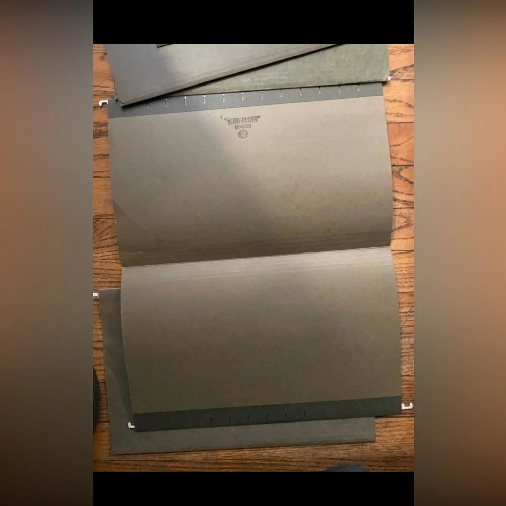 Vintage Hanging File Folders Green Dark Green